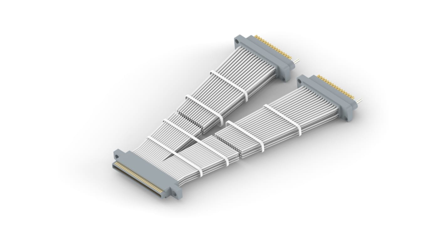 TE Connectivity 2016746 Series Male Massive Channel Coaxial to Male Massive Channel Coaxial, 700mm, 1.37 mm Coaxial,