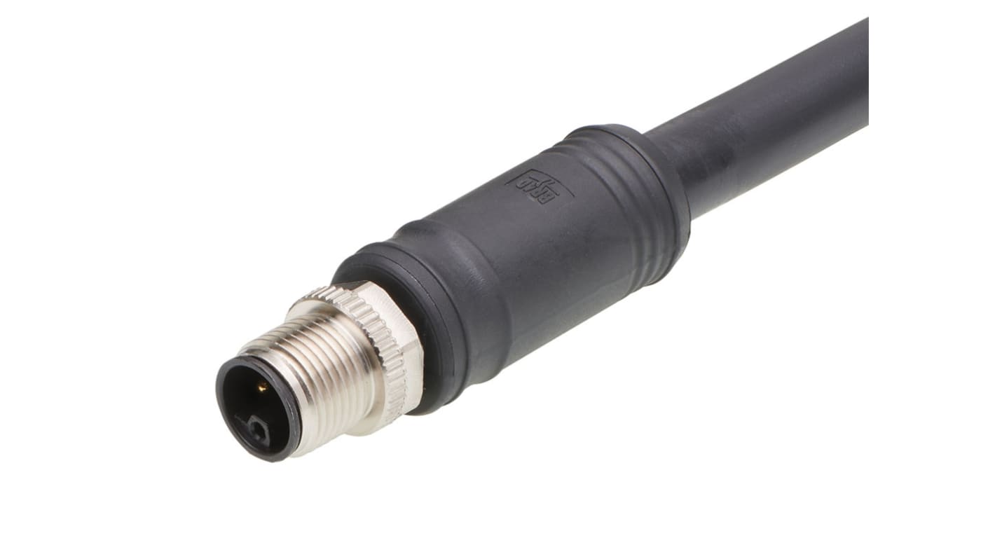 Brad from Molex Cordset, 4 Contacts, Cable Mount, M12 Connector, Plug, Male, IP67, 120500 Series