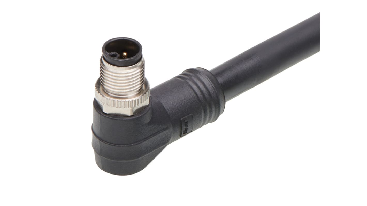 Brad from Molex Cordset, 4 Contacts, Cable Mount, M12 Connector, Plug, Male, IP67, 120500 Series