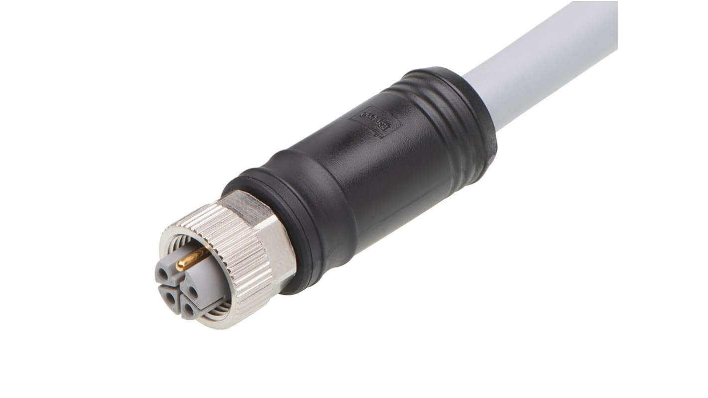Brad from Molex Cordset, 5 Contacts, Cable Mount, M12 Connector, Socket, Female, IP67, 120500 Series