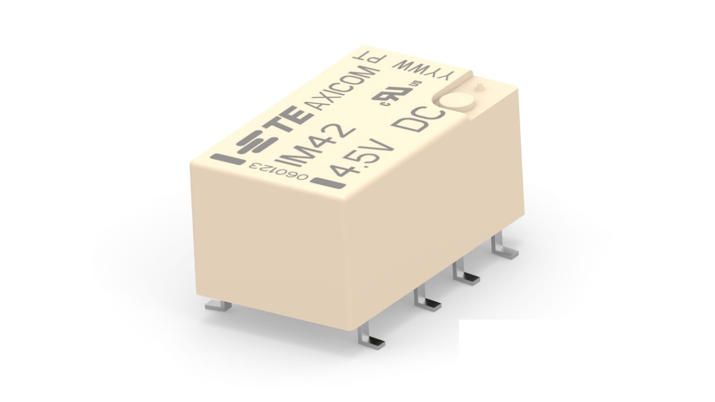 TE Connectivity PCB Mount RF Relay, 4.5V dc Coil, DPDT