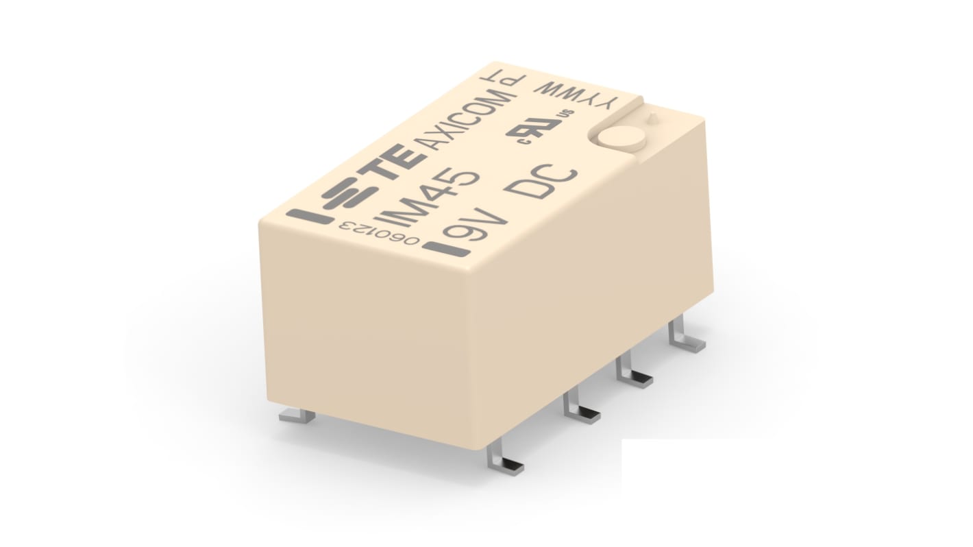 TE Connectivity PCB Mount RF Relay, 9V dc Coil, DPDT