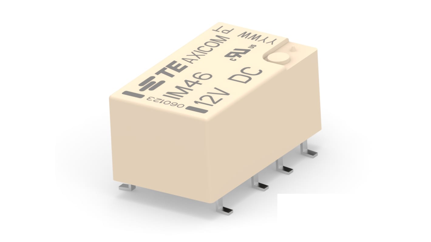 TE Connectivity PCB Mount RF Relay, 12V dc Coil, DPDT