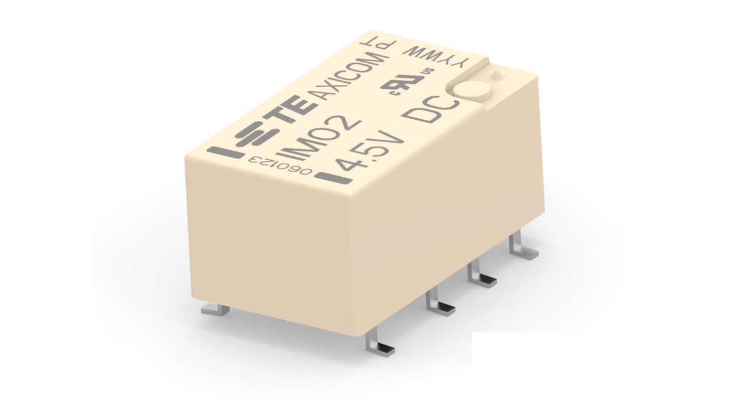 TE Connectivity PCB Mount RF Relay, 4.5V dc Coil, DPDT