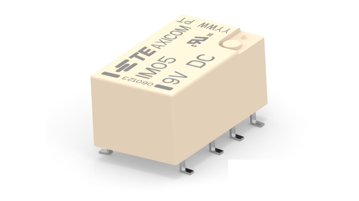 TE Connectivity PCB Mount RF Relay, 9V dc Coil, DPDT