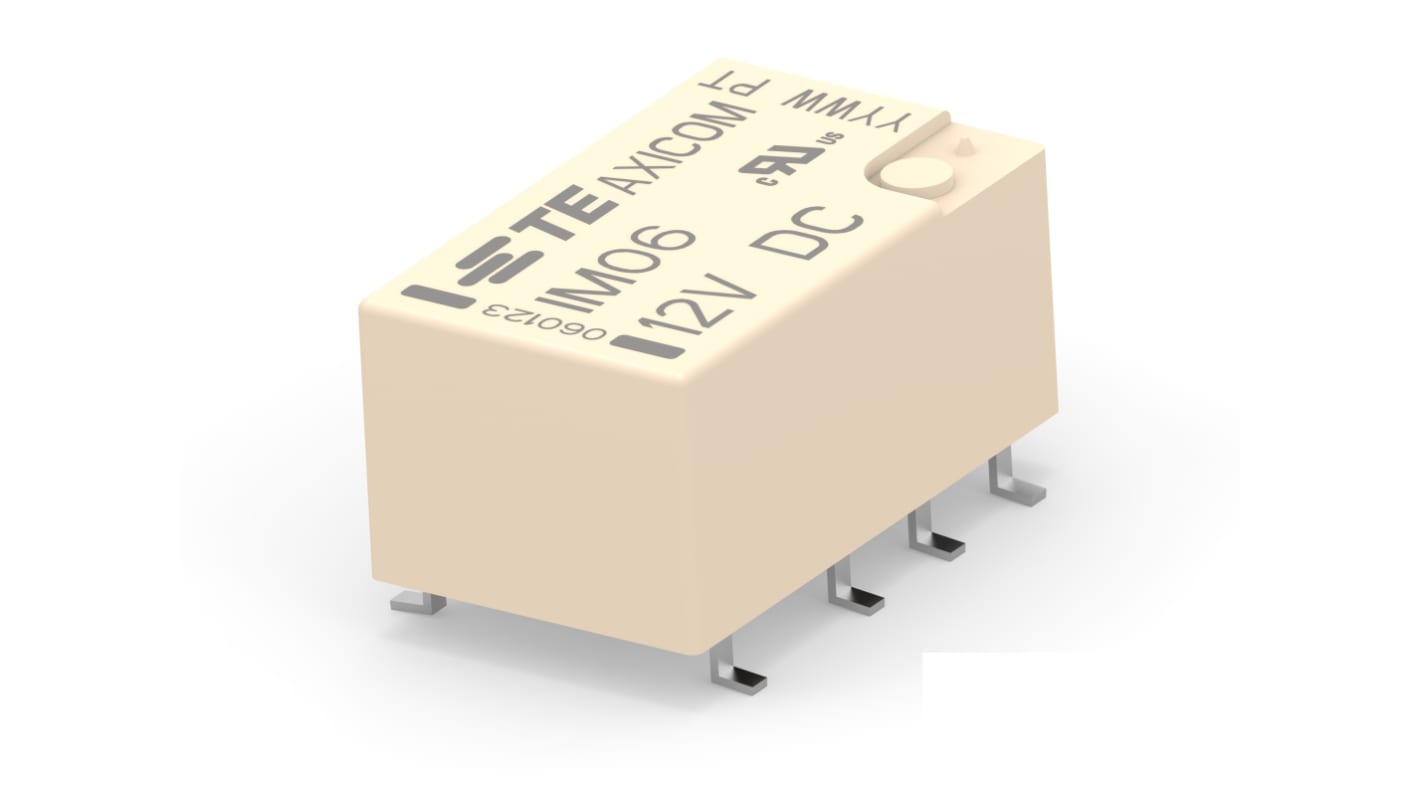 TE Connectivity PCB Mount RF Relay, 12V dc Coil, DPDT