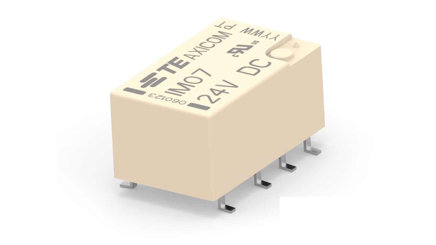 TE Connectivity PCB Mount RF Relay, 24V dc Coil, DPDT