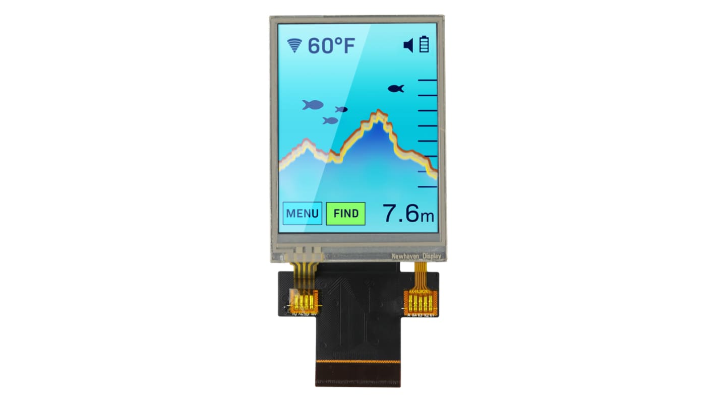 Display LCD TFT NEWHAVEN DISPLAY INTERNATIONAL, 2.4poll, interfaccia Parallelo/SPI, 240 x 320pixels, touchscreen