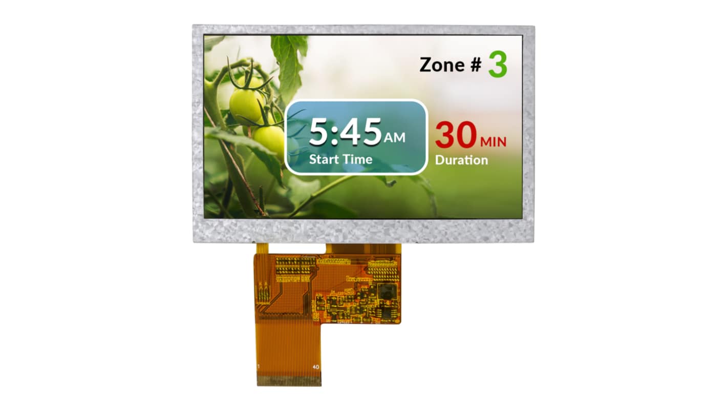 NEWHAVEN DISPLAY INTERNATIONAL NHD-4.3-800480CF-ASXP IPS TFT TFT LCD Display, 4.3in WVGA, 800 x 480pixels