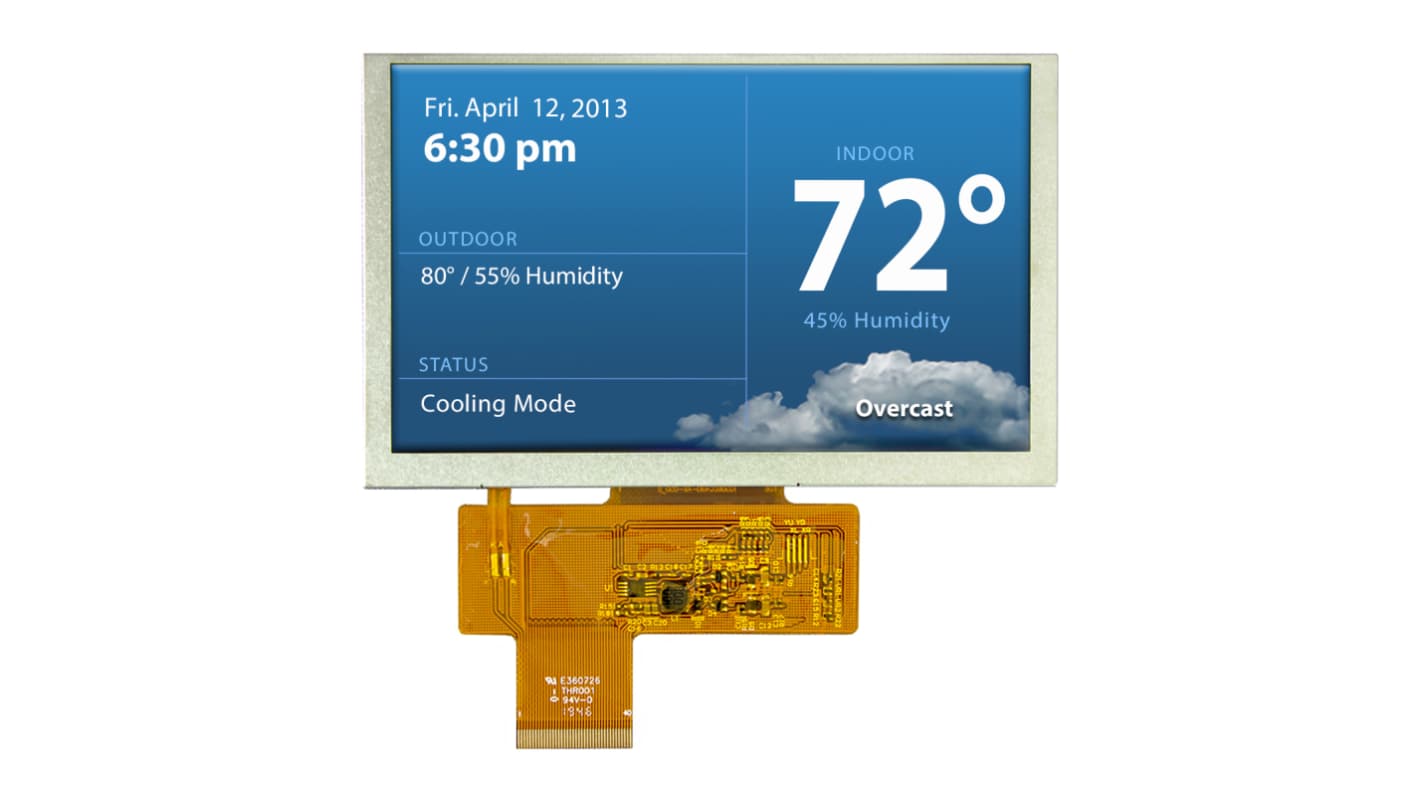 NEWHAVEN DISPLAY INTERNATIONAL TFT 液晶ディスプレイ 5インチ TFT なし 800 x 480pixels