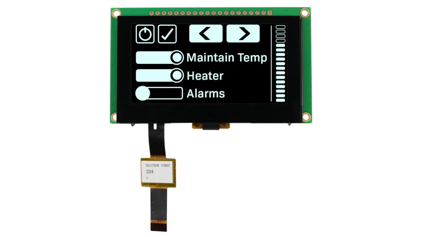 NEWHAVEN DISPLAY INTERNATIONAL 2.7in White OLED Display 128 x 64pixels PCB Mount Serial/Parallel Interface