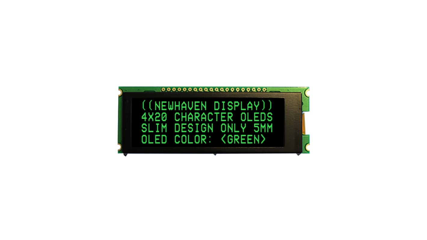 NEWHAVEN DISPLAY INTERNATIONAL Green Passive matrix OLED Display PCB Mount I2C, Parallel, SPI Interface