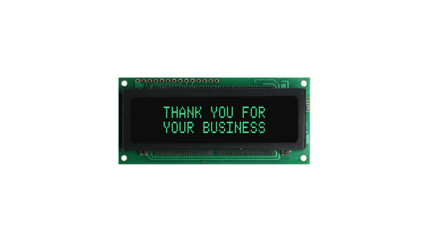 NEWHAVEN DISPLAY INTERNATIONAL M0216SD-162SDAR2-1 VFD Display 5 x 8 Dot Matrix 2 Rows x 16 Char. ASCII, Japanese