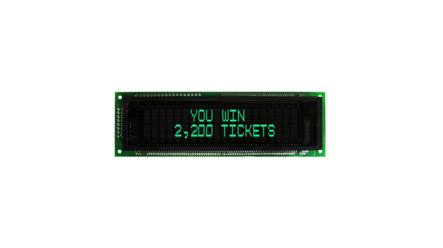 NEWHAVEN DISPLAY INTERNATIONAL M0220MD-202MDAR1-3 VFD Display 5 x 8 Dot Matrix 2 Rows x 20 Char.  Parallel/Serial I/F