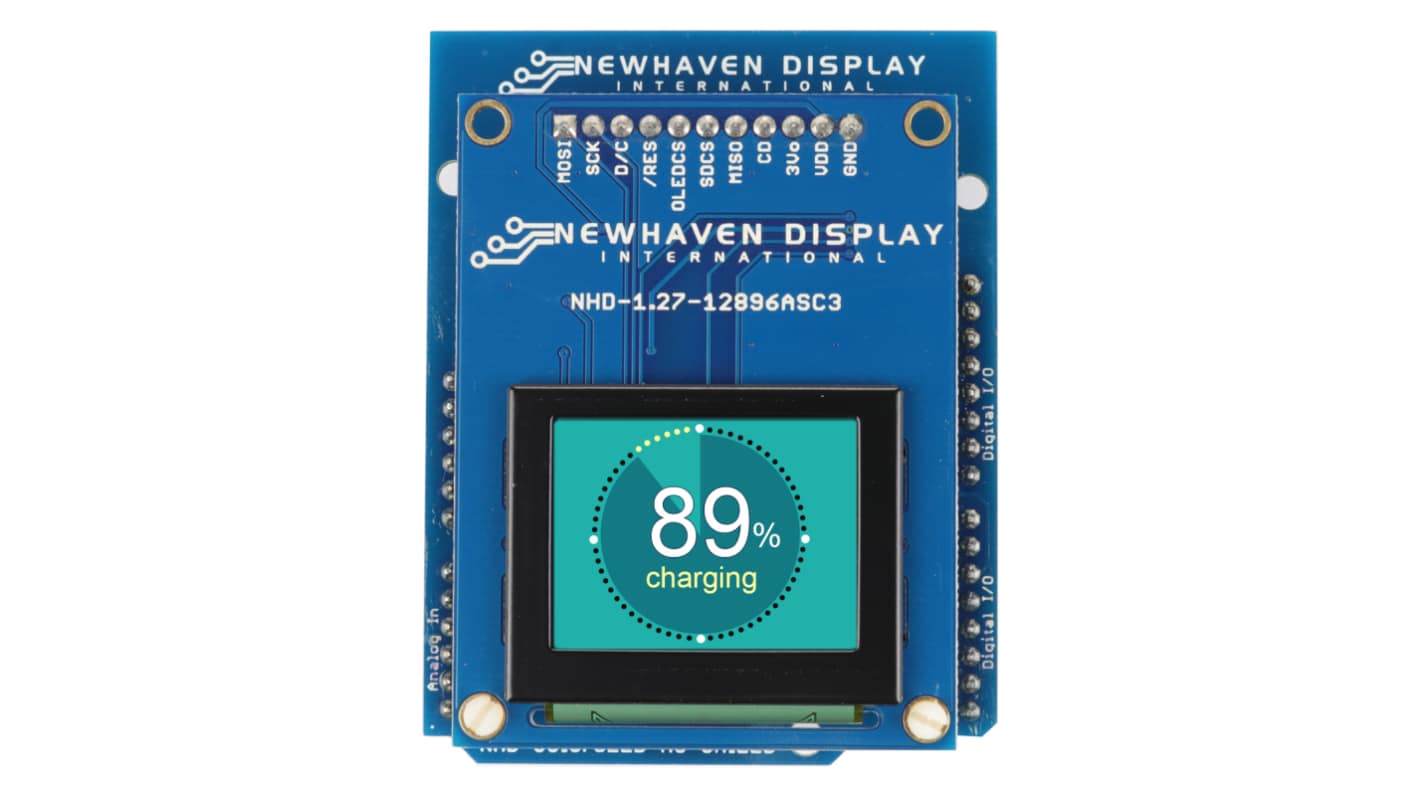 NEWHAVEN DISPLAY INTERNATIONAL 图形彩色 OLED 显示器模块 + Arduino UNO 屏蔽, Arduino屏蔽套件, SSD1351处理器