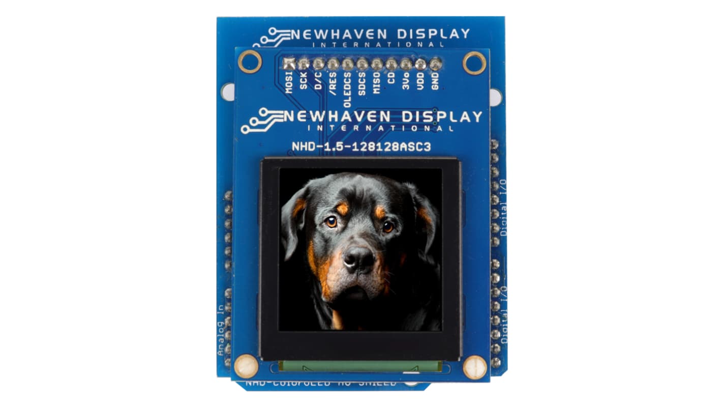NEWHAVEN DISPLAY INTERNATIONAL, Graphic Color OLED Display Module + Arduino UNO Shield