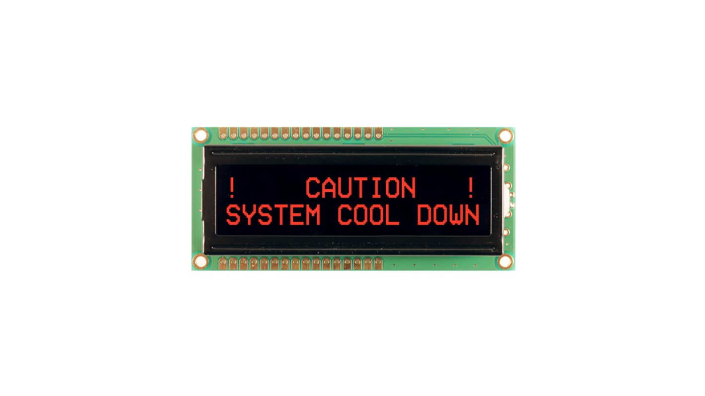 NEWHAVEN DISPLAY INTERNATIONAL NHD-0216K1Z-NSR-FBW-L Alphanumeric LCD Alphanumeric Display, Red on Black, 2 Rows by 16