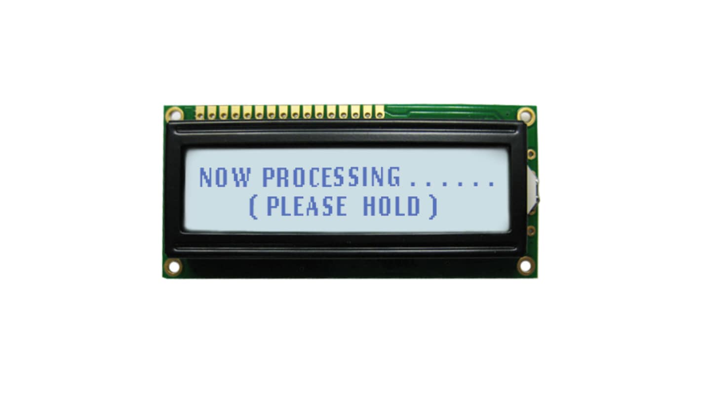 NEWHAVEN DISPLAY INTERNATIONAL NHD-0220GZ-FSW-GBW-L Alphanumeric LCD Alphanumeric Display, White on Grey, 2 Rows by 20