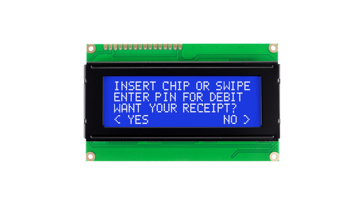 NEWHAVEN DISPLAY INTERNATIONAL NHD-0420DZ-NSW-BBW Alphanumeric LCD Alphanumeric Display, White on Blue, 4 Rows by 20