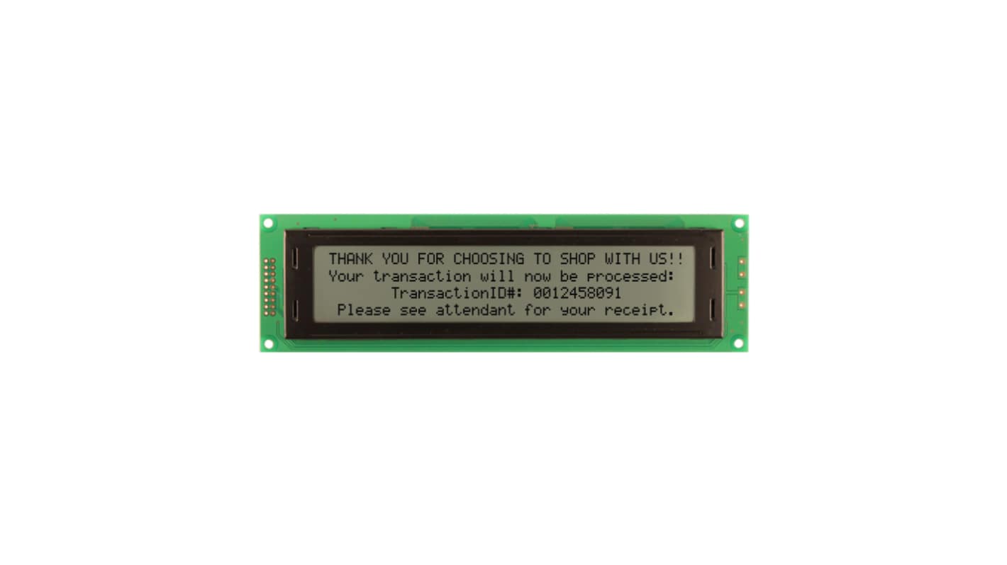 NEWHAVEN DISPLAY INTERNATIONAL NHD-0440AZ-RN-FBW Alphanumeric LCD Alphanumeric Display Grey, 4 Rows by 40 Characters,