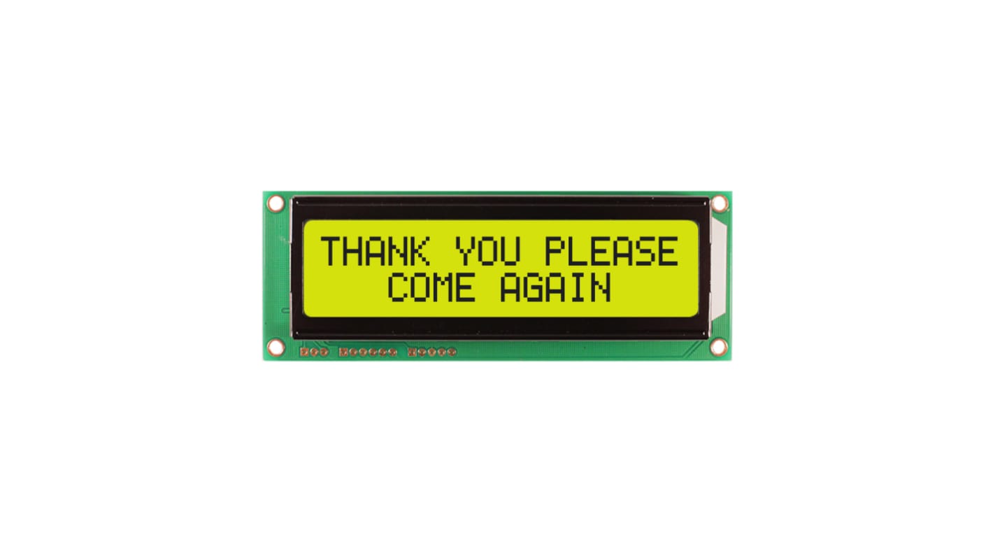 NEWHAVEN DISPLAY INTERNATIONAL NHD-0216S3Z-FL-GBW-V3 NHD-0216S3Z Alphanumeric LCD Alphanumeric Display, Yellow-Green on