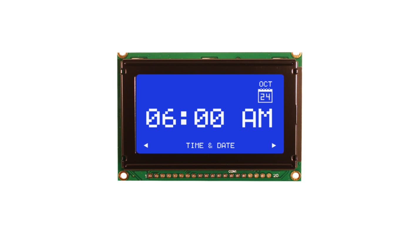NEWHAVEN DISPLAY INTERNATIONAL NHD-12864WG-BTMI-V#N Graphic LCD Graphic Display, White on Blue, Transmissive
