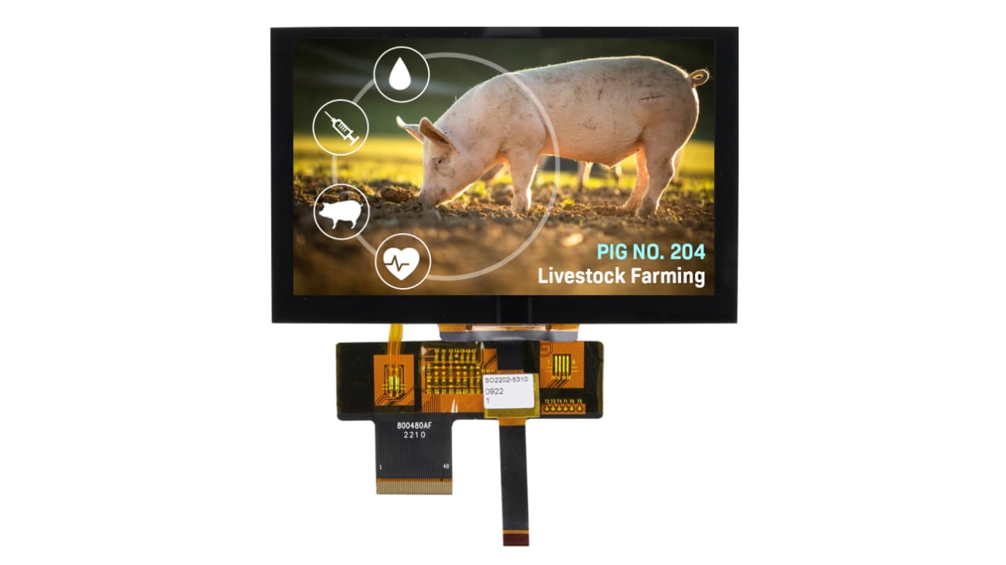 NEWHAVEN DISPLAY INTERNATIONAL NHD-5.0-800480AF-ASXP-CTP IPS TFT TFT LCD Display / Touch Screen, 5in WVGA, 800 x