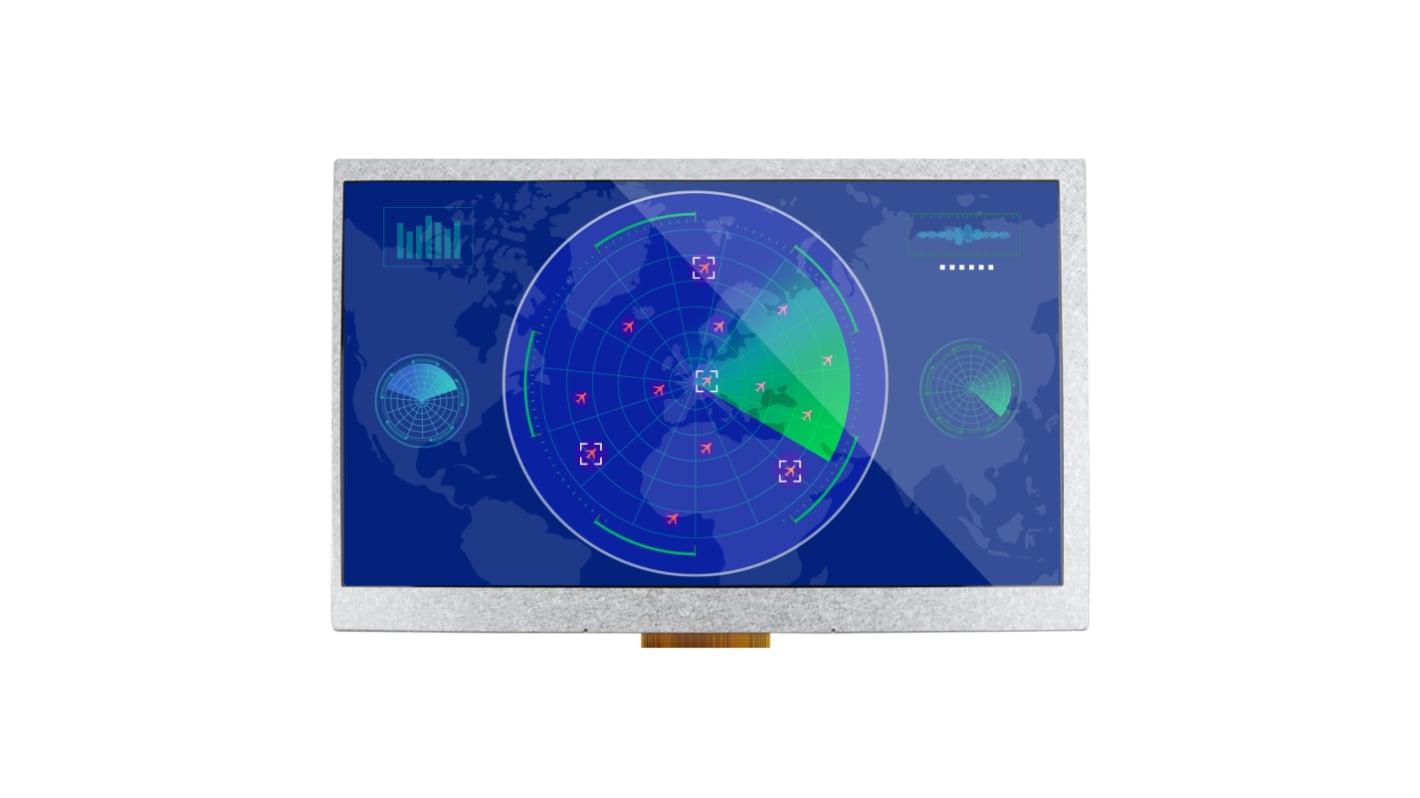 Display LCD TFT NEWHAVEN DISPLAY INTERNATIONAL, 7poll, interfaccia RGB, 800 x 480pixels