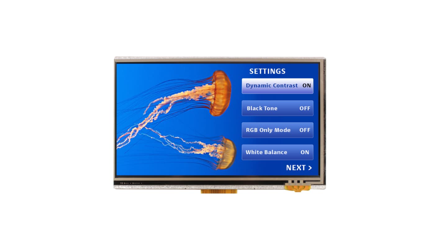 NEWHAVEN DISPLAY INTERNATIONAL NHD-7.0-800480EF-ASXV#-T TFT TFT LCD Display / Touch Screen, 7in WVGA, 800 x 480pixels