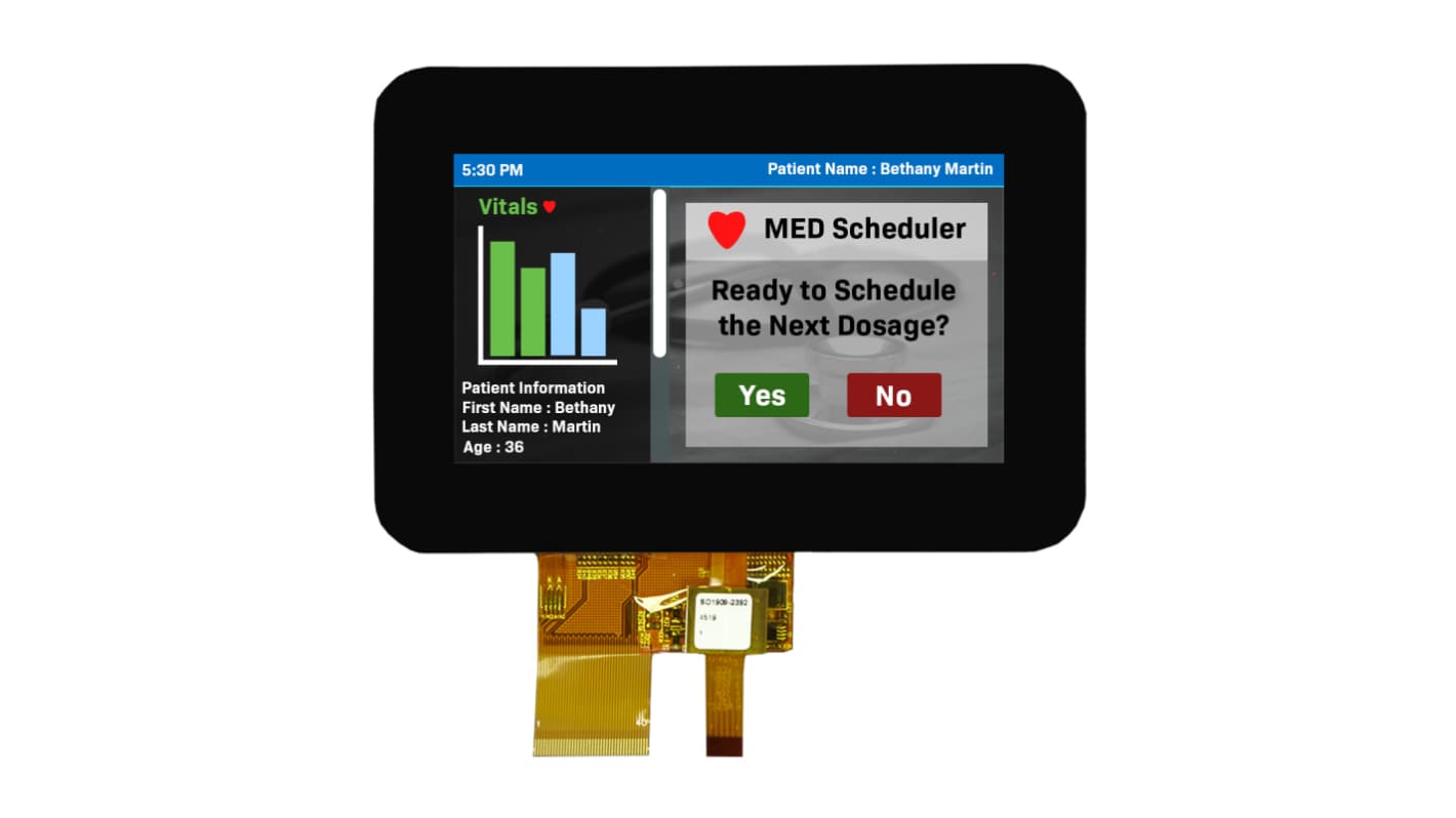 NEWHAVEN DISPLAY INTERNATIONAL NHD-4.3-800480EZ-ASXP-CTP IPS TFT TFT LCD Display / Touch Screen, 4.3in WVGA, 800 x