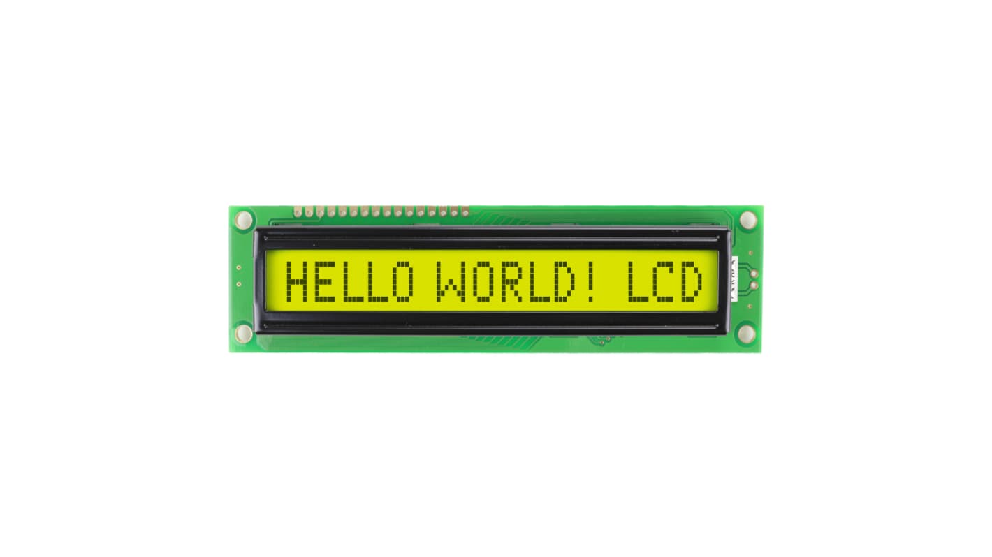NEWHAVEN DISPLAY INTERNATIONAL NHD-0116DZ-FL-YBW Alphanumeric LCD Alphanumeric Display, Yellow-Green on Yellow/Green, 1