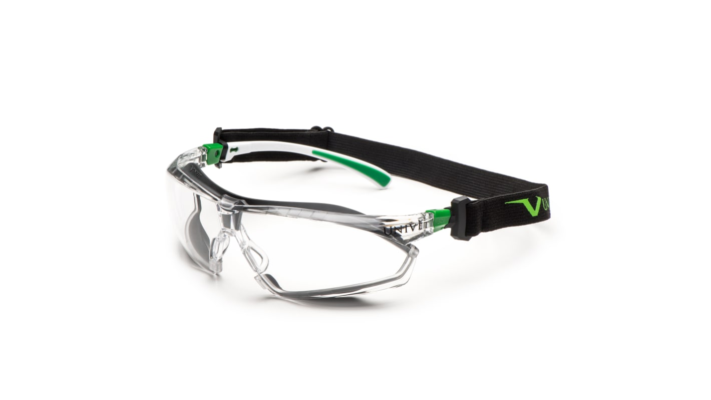 Univet 506UP Hybrid PC Anti-Mist UV Safety Glasses, Clear Polycarbonate Lens