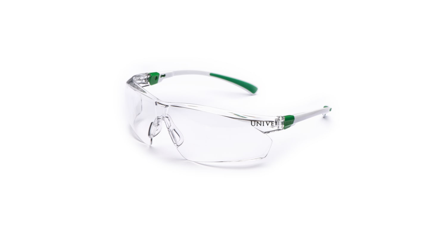 Univet 506U PC Anti-Mist UV Safety Glasses, Clear Polycarbonate Lens