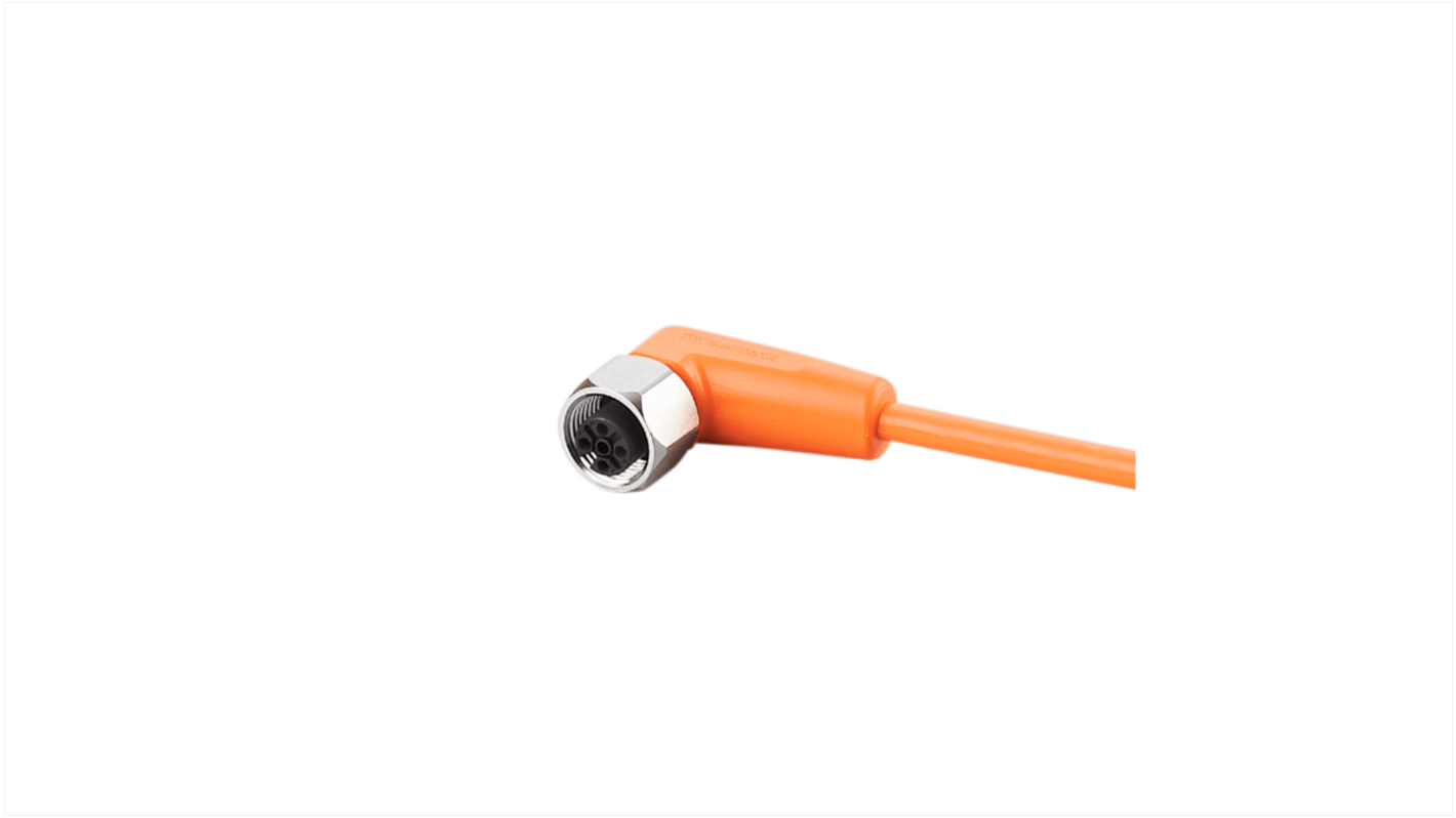 ifm electronic Right Angle Female 1 way M12 to Unterminated Sensor Actuator Cable, 2.5m