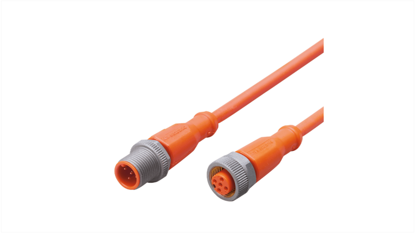 ifm electronic Straight Male 1 way M12 to Straight Female 1 way M12 Sensor Actuator Cable, 2m