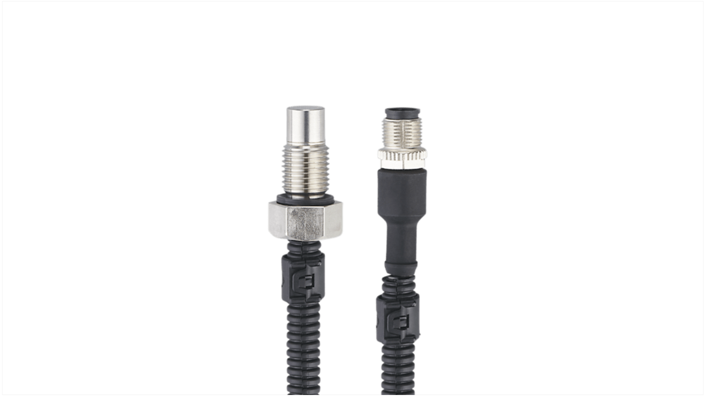 ifm electronic Cylinder Sensor Cylinder Magnetic Sensor, IP65, IP67, 10 → 36V dc, NO, PNP Operation, M9H, with
