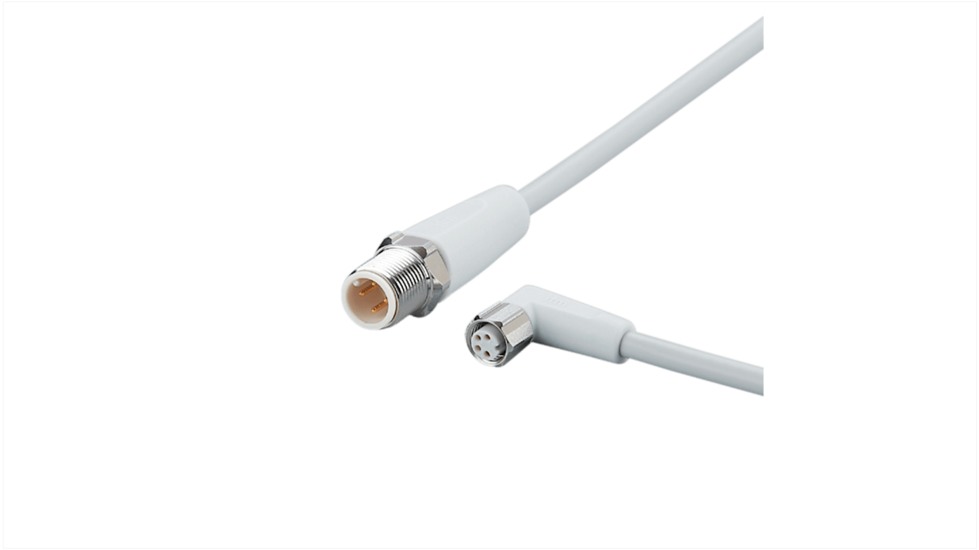 Cable de comunicación ifm electronic, con. A M12 Macho, 4 polos, con. B M8 Hembra, 4 polos, long. 600mm