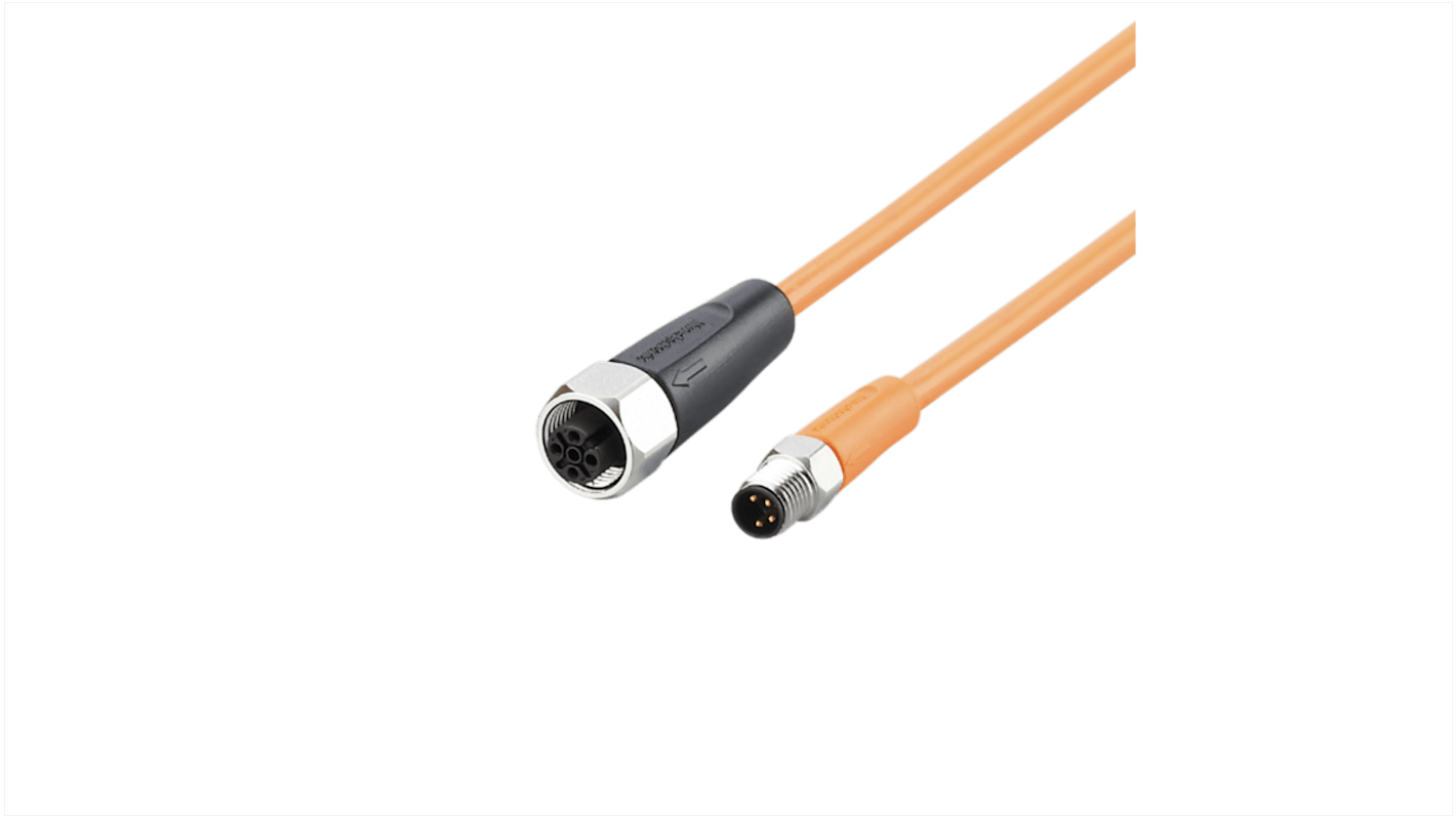 ifm electronic Straight Male 1 way M8 to Straight Female 1 way M12 Sensor Actuator Cable, 300mm
