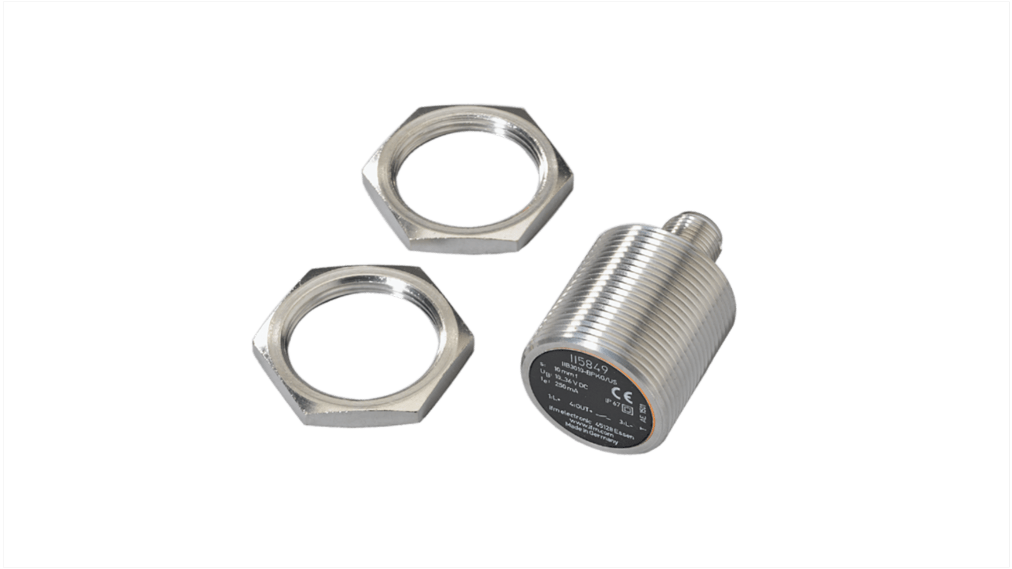 Rs-Online Sensore di prossimità induttivo Cilindro filettato ifm electronic M30 rilevamento 15 mm 10 → 36 V CC