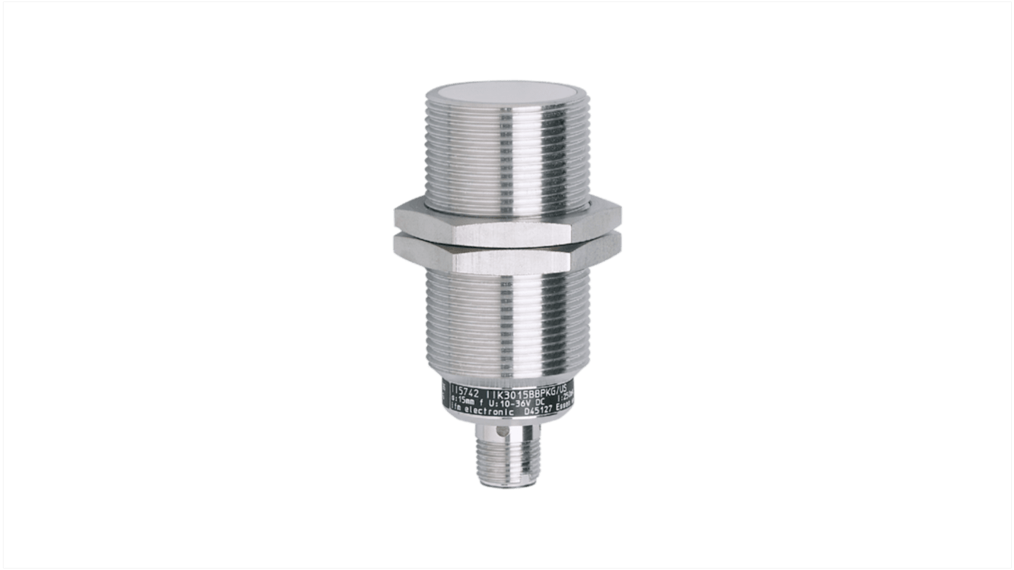 Rs-Online Sensore di prossimità induttivo Cilindro filettato ifm electronic M30 rilevamento 15 mm 10 → 36 V CC