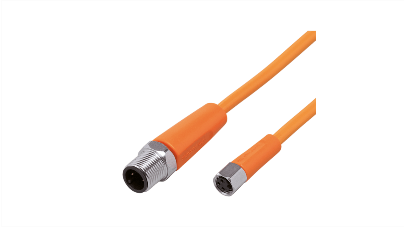 ifm electronic Straight Male 1 way M12 to Straight Female 1 way M8 Sensor Actuator Cable, 300mm
