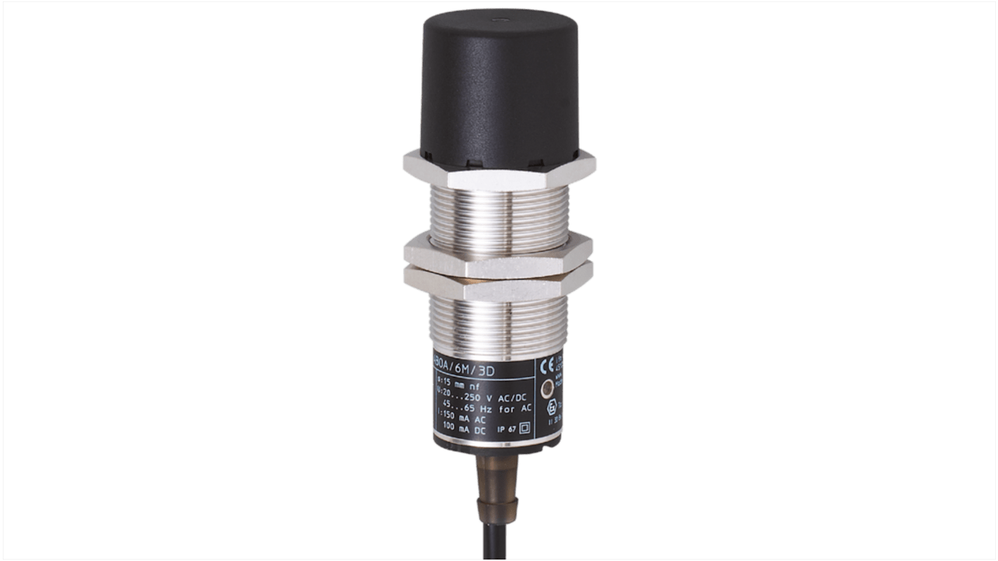 Rs-Online Sensore di prossimità induttivo Cilindro filettato ifm electronic M30 rilevamento 15 mm 20 → 250 V ca/cc