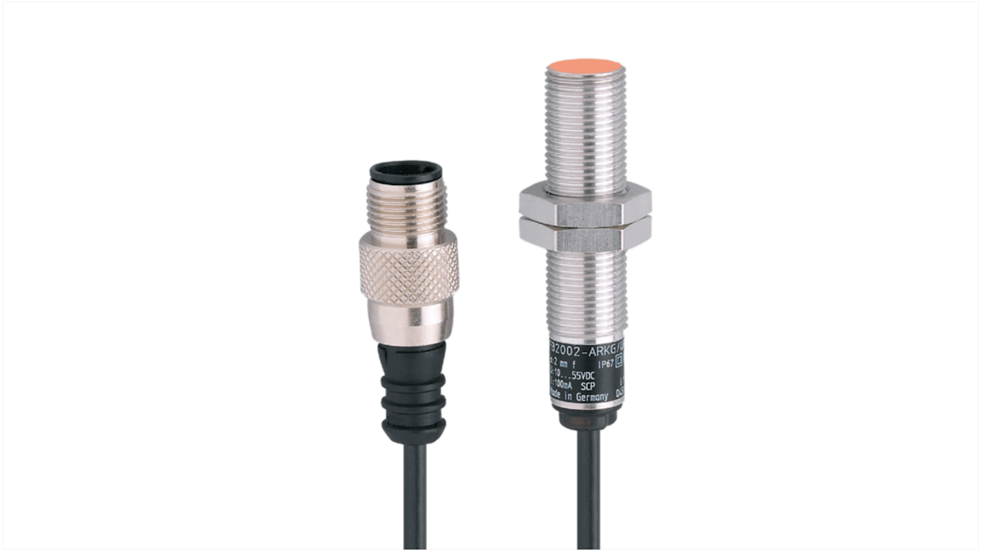 Rs-Online Sensore di prossimità induttivo Cilindro filettato ifm electronic M12 rilevamento 2 mm 10 → 55 V dc