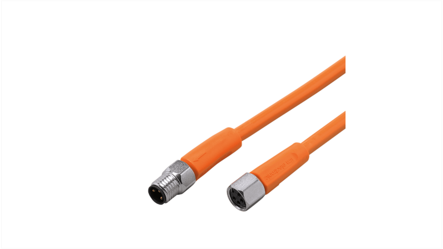 ifm electronic Straight Male 1 way M8 to Straight Female 1 way M8 Sensor Actuator Cable, 1.5m