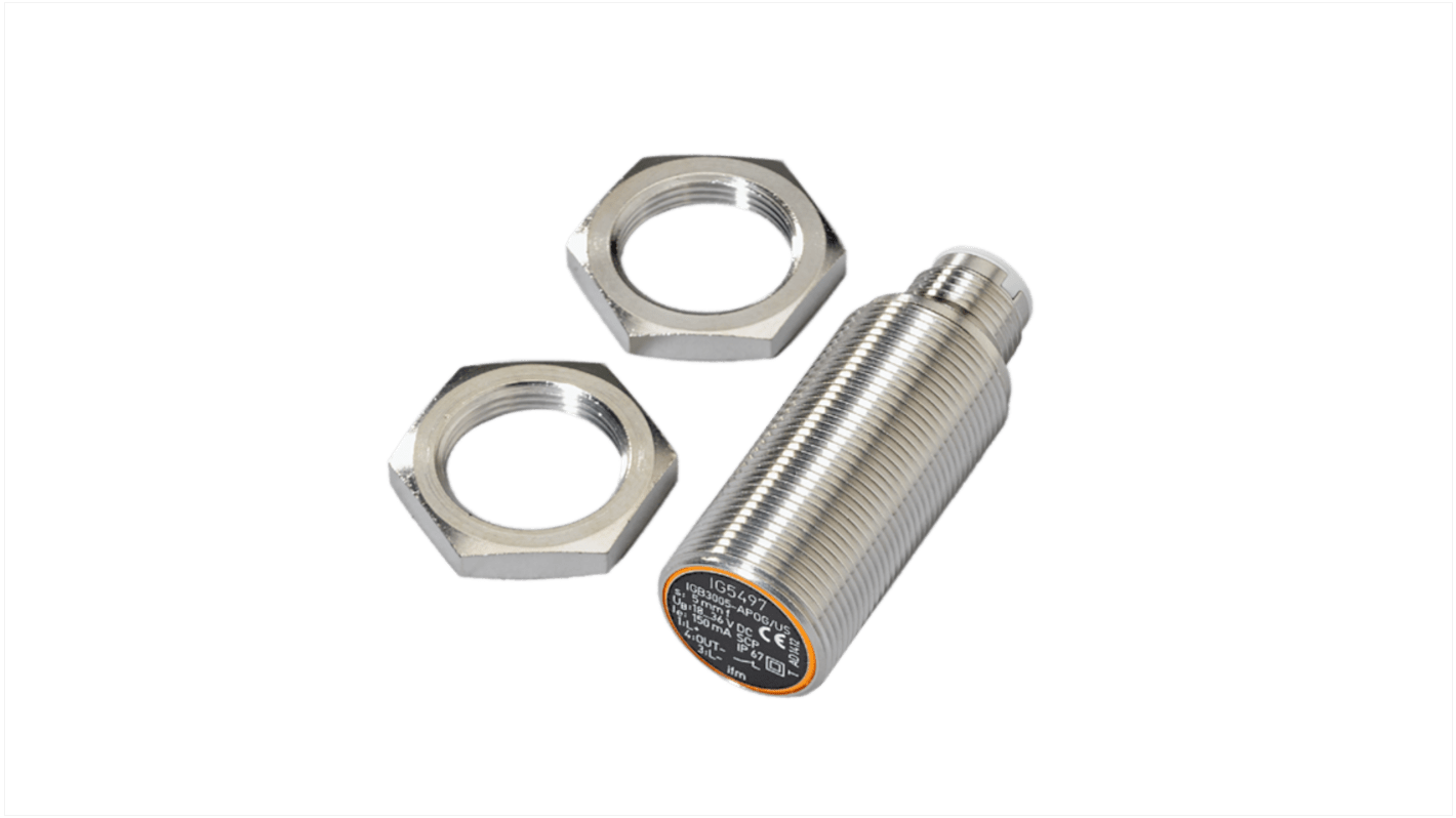 Rs-Online Sensore di prossimità induttivo Cilindro filettato ifm electronic M18 rilevamento 5 mm 10 → 30 V CC