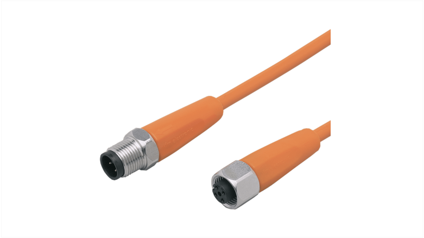 ifm electronic Straight Male 1 way M12 to Straight Female 1 way M12 Sensor Actuator Cable, 3m