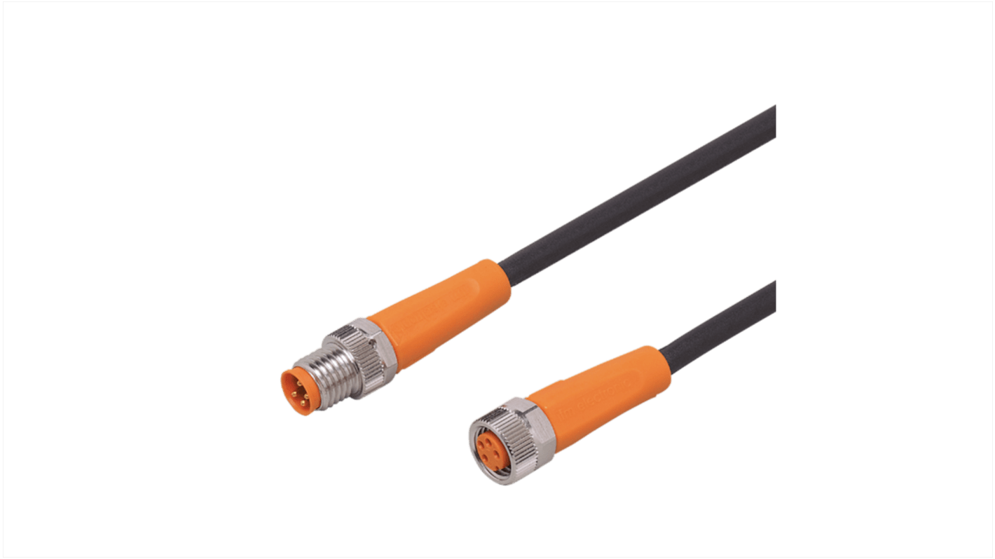 ifm electronic Straight Male 4 way M8 to Straight Female 4 way M8 Communication Cable, 200mm