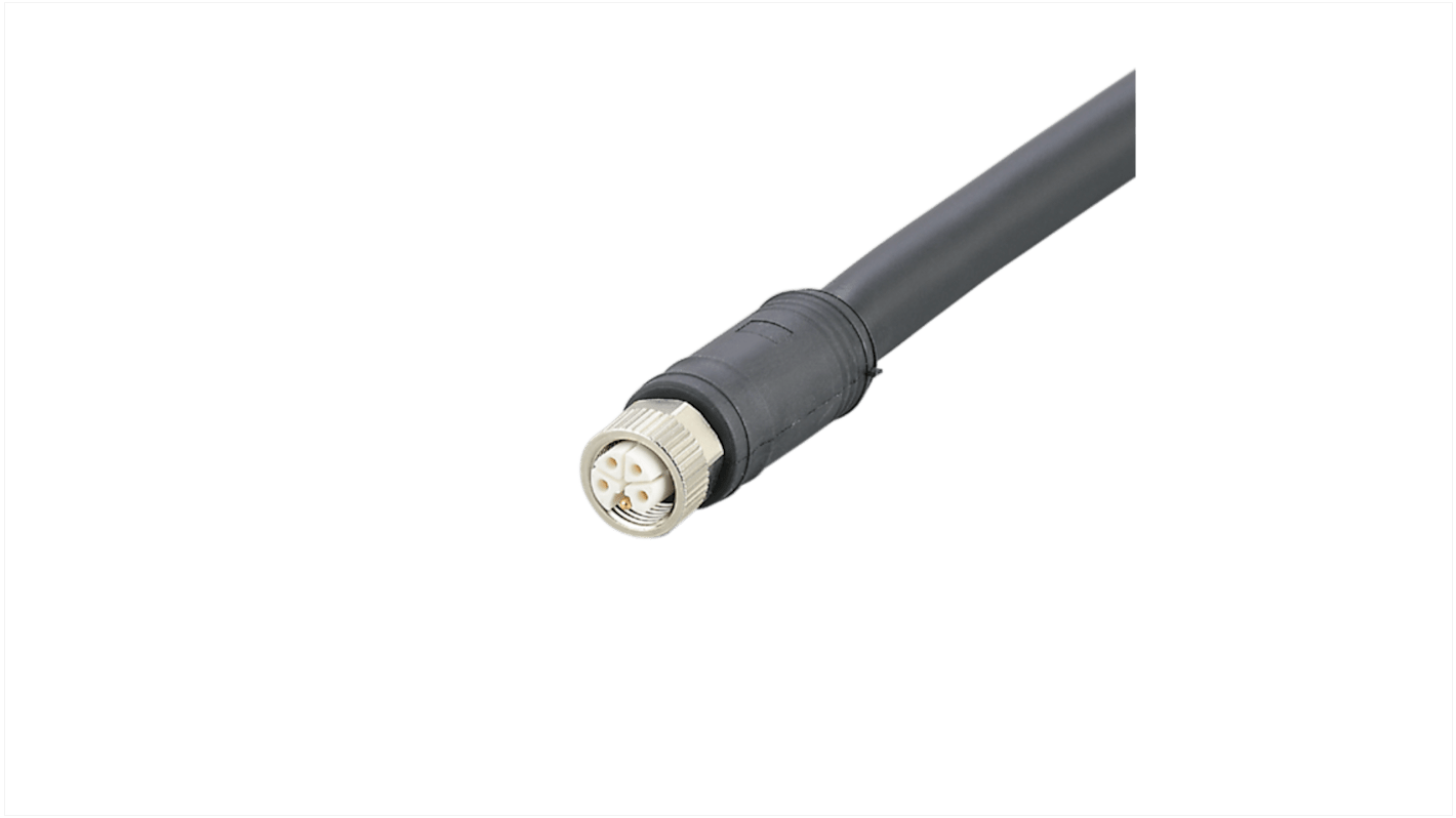 ifm electronic Power 2.5 mm² 5 Core Power Cable, Black Polyurethane PUR, 10m