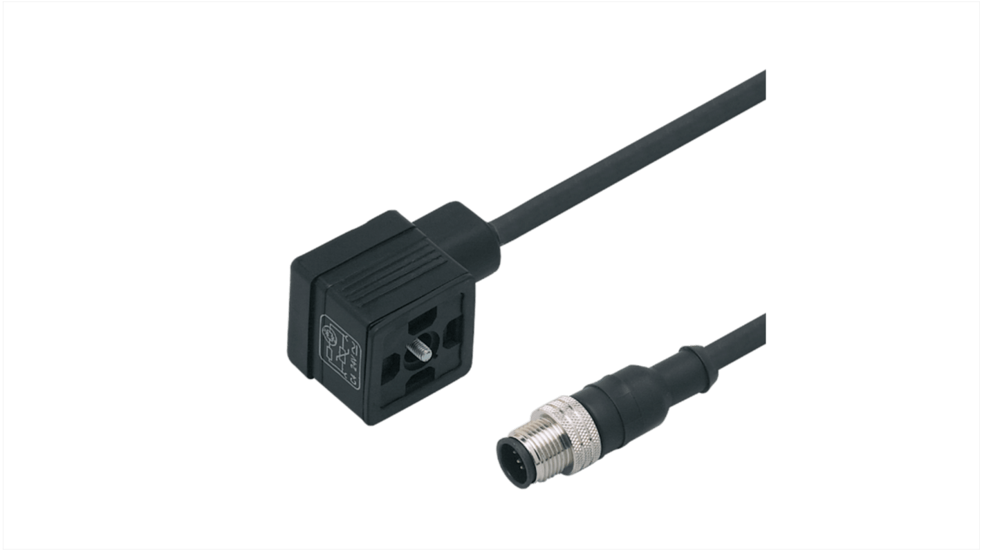 ifm electronic Straight Male 1 way M12 to Right Angle Female 1 way Valve Connector Actuator/Sensor Cable, 300mm