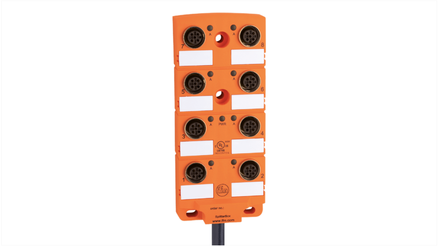 ifm electronic EBC Series Sensor Box, M12, 15m cable, 8 port